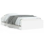 vidaXL Cadre de lit avec tiroirs sans matelas blanc 90x190 cm