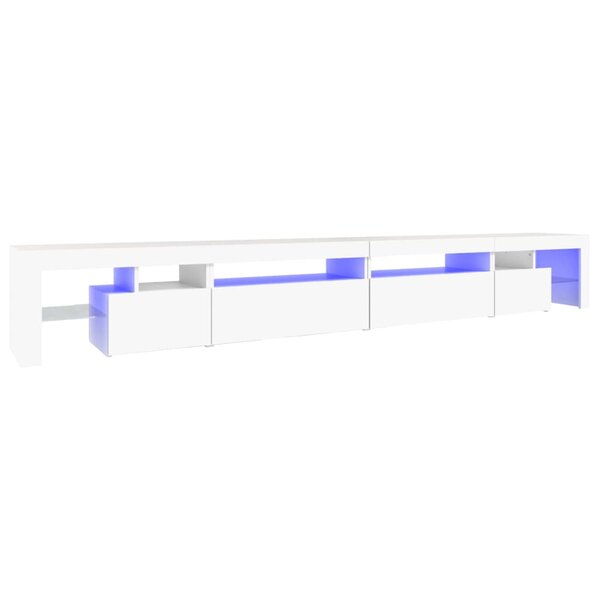 vidaXL Meuble TV avec lumières LED Blanc 290x36 5x40 cm