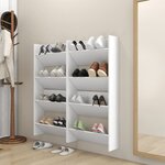 vidaXL Armoires à chaussures murales 4 Pièces blanc bois d'ingénierie