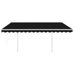 vidaXL Auvent automatique capteur de vent et LED 4x3 5 m Anthracite