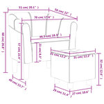 vidaXL Chaise cabriolet avec repose-pied noir tissu