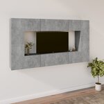 vidaXL Ensemble de meubles TV 8 Pièces Gris béton Bois d'ingénierie
