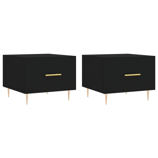 vidaXL Tables basses 2 Pièces noir 50x50x40 cm bois d'ingénierie
