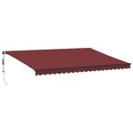 vidaXL Auvent rétractable automatique avec LED bordeaux 500x300 cm