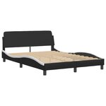vidaXL Lit avec matelas noir et blanc 140x200 cm similicuir