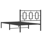 vidaXL Cadre de lit métal sans matelas avec tête de lit noir 100x190cm