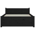 vidaXL Cadre de lit Noir Bois massif 90x200 cm