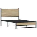 vidaXL Cadre de lit en métal sans matelas chêne sonoma 107x203 cm