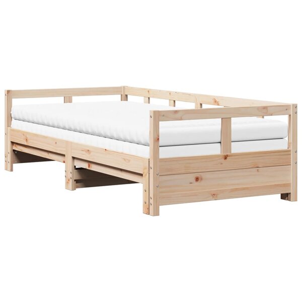 vidaXL Lit de jour et lit gigogne et matelas 90x200 cm bois pin massif