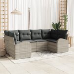 vidaXL Canapé de jardin 6 pièces avec coussins gris clair