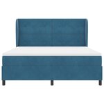 lit box spring vidaXL avec matelas bleu foncé 180x200 cm en velours