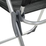 vidaXL Chaise pliante de camping lot de 2 Noir Aluminium