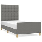 vidaXL Cadre de lit avec tête de lit Gris foncé 80x200 cm Tissu