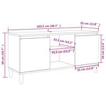 vidaXL Meuble TV avec pieds en bois solide Chêne fumé 103 5x35x50 cm