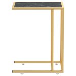 vidaXL Table d'appoint ordinateur Marbre noir 50x35x65 cm Verre trempé