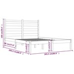vidaXL Cadre de lit sans matelas gris bois massif 200x200 cm