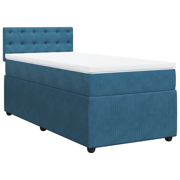 vidaXL Sommier à lattes de lit avec matelas bleu 100x200 cm