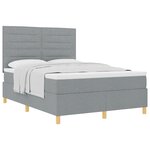 vidaXL Lit à ressorts avec matelas gris clair 140x190 cm tissu