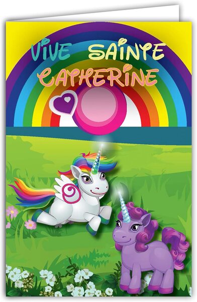Carte sainte catherine bonne fête 25 novembre avec enveloppe blanche 12x17 5cm