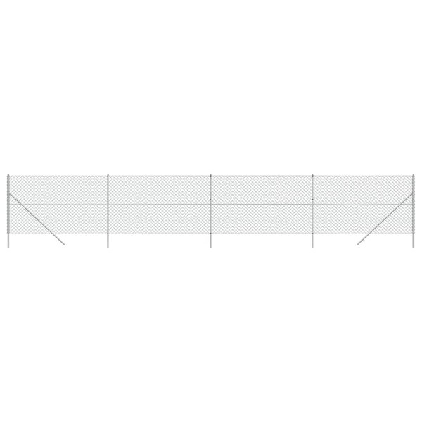 vidaXL Clôture à mailles losangées argenté 1 4x10 m