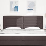 vidaXL Tête de lit LED Design Lignes Marron Foncé 100 cm Tissu