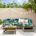 vidaXL Salon de jardin 5 Pièces avec coussins bois de pin imprégné
