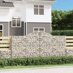 vidaXL Paniers à gabions arqués 12 Pièces 300x50x140/160 cm fer galvanisé