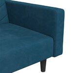 vidaXL Canapé-lit à 2 places avec deux oreillers bleu velours