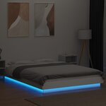 vidaXL Cadre de lit avec lumières LED sans matelas blanc 120x200 cm