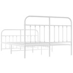 vidaXL Cadre de lit métal sans matelas et pied de lit blanc 150x200 cm