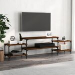 vidaXL Meuble TV chêne marron 197x35x52 cm bois d'ingénierie