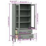 vidaXL Bibliothèque avec pieds en métal Gris 85x35x172 5 cm Bois OSLO