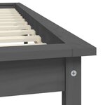 vidaXL Cadre de lit Gris 160x200 cm Bois de pin massif