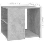 vidaXL Table d'appoint gris béton 50x50x45 cm bois d'ingénierie