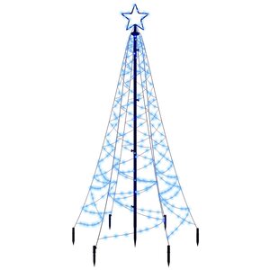 vidaXL Sapin de Noël avec piquet Bleu 200 LED 180 cm