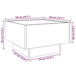 vidaXL Table basse avec LED blanc 50x50x30 cm bois d'ingénierie