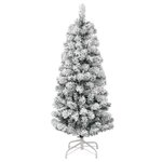 vidaXL Sapin de Noël artificiel à charnières avec neige floquée 120 cm