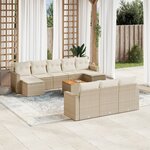 vidaXL Salon de jardin 11 Pièces avec coussins beige résine tressée