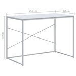 vidaXL Bureau d'ordinateur Blanc 110x60x70 cm Bois d'ingénierie