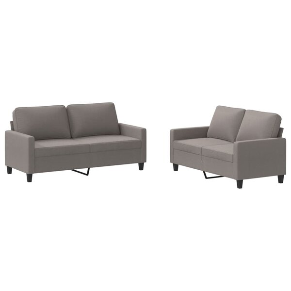 vidaXL Ensemble de canapés 2 Pièces avec coussins Taupe Tissu