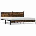 vidaXL Cadre de lit en métal sans matelas chêne fumé 200x200 cm