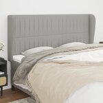 vidaXL Tête de lit avec oreilles Gris clair 183x23x118/128 cm Tissu