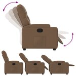 vidaXL Fauteuil inclinable Marron Tissu