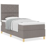 vidaXL Lit box spring avec matelas taupe simple en tissu