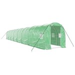 vidaXL Serre avec cadre en acier vert 32 m² 16x2x2 m