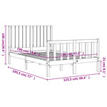 vidaXL Cadre de lit sans matelas blanc bois de pin massif