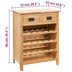 vidaXL Casier à bouteilles 72 x 32 x 90 cm Bois de chêne massif