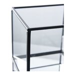 Porte-bougie en métal noir et verre 12 x 15 cm