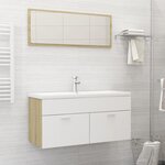 vidaXL Ensemble de meubles de bain Blanc et chêne sonoma Aggloméré