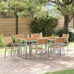 vidaXL Ensemble de salle à manger de jardin 7 pièces en bois solide d'acacia et métal